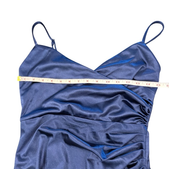 Sadyce Women’s Formal Strappy Dress Side Gather Slit Royal Blue Medium Wedding - Picture 6 of 15